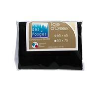 Nuit des Vosges 2106527 Cotoval Funda de Almohada Algodón Liso Negro 65 x 65 cm