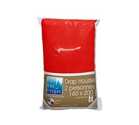 Nuit Des Vosges 2107531 Cotoval Sábana Bajera Algodón Liso Rojo 160 x 200 cm