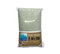 Nuit des Vosges 2181029 Cotoval Sábana Bajera Algodón Liso Gris ratón 80 x 200 cm