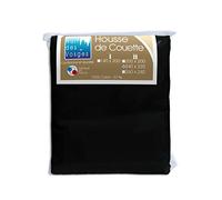 Nuit des Vosges Housse de couette Coton Uni, 100% algodón, Negro, 220 x 240 cm