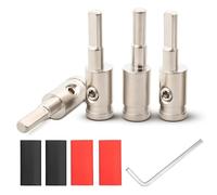 NuIth Reductor de entrada de amplificador, calibre 8 a calibre 10, 4 conectores de terminal de cable de amplificador de audio para coche, latón con tubo termorretráctil, llave Allen para entrada de