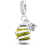 NUJIFFY Abalorio de plata de ley 925 para pulseras, collares, 4 hojas de trébol, girasol, mariquita, panal, corazón infinito, flor verde, joyería de la suerte, regalos de cumpleaños para mujeres y