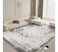NujorWarm - Alfombra térmica eléctrica de grafeno, tapete calentador de pies con kit de temporizador, incluye alfombra calentadora, bolsa de embalaje de termostato, adecuada para sala de estar,