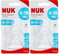 Nuk 10125018 - Tetina para biberón, 6-18 meses (Paquete de 2)