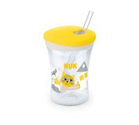 NUK Vaso entrenador Action Cup 230 ml +12m Pajita blanda A prueba de fugas Amarillo 1 ud