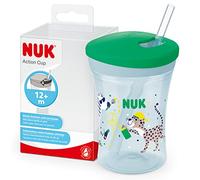NUK Action Cup taza para niños | +12 meses | Pajita blanda de accionamiento por giro | A prueba de fugas | Sin BPA | 230 ml | Leopardo (verde) | 1 unidad