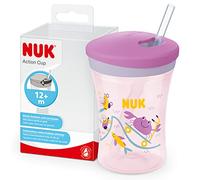 NUK Action Cup pajita blanda para beber, a prueba de fugas a partir de los 12 meses de edad púrpura - talla125ml-250ml