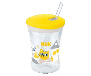 Nuk Action Cup Vaso Entrenador con Pajita +12m 230ml Amarillo