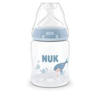 NUK First Choice Biberón | 0+ meses | 150 ml | Biberón anticólicos | PP | Indicador de control de temperatura | Ballena | 1 unidad