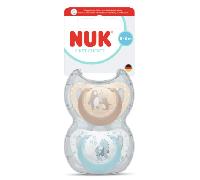NUK First Choice Chupete para bebé | 0-6 meses | Chupetes ortodónticos | Calma al 99% de los bebés** | Oso/Caballito de mar | 2 unidades