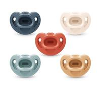 NUK Chupete Timeless Comfy | 100 % silicona, diseño de una sola pieza, sin BPA, suave para la piel del bebé, paquete de 5, para 0-6 meses