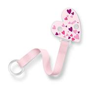 NUK Correa de chupete para todos los chupetes con y sin anillo, 1 pieza de corazón rosa