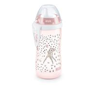 NUK Disney Bambi Kiddy Cup con boquilla dura para beber, 300 ml, a prueba de fugas, a partir de 12 meses, sin BPA, color rosa