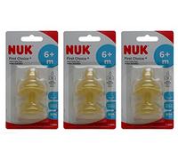 Tetinas de látex First Choice+ NUK | Talla L (orificio grande = alimentos espesos) | Tetina con válvula anticólicos | 2 unidades