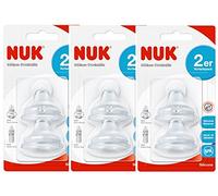 Nuk First Choice 10256442 boquilla blanda hecha de silicona, a prueba de fugas, combinado con todas las botellas, libre de BPA, 6-18 meses, 2 piezas, 3-pack (3 x 2er Blister)