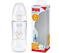 NUK First Choice+ biberón | 0-6 meses | Control de temperatura | Chupete de silicona | Válvula anticólico | Libre BPA | 300 ml