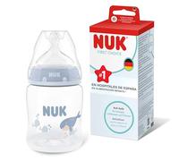 NUK First Choice Biberón | 0+ meses | 150 ml | Biberón anticólicos | PP | Indicador de control de temperatura | Ballena | 1 unidad