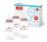 NUK First Choice Biberón | 3+ meses | 300 ml | Biberón anticólicos | PP | Indicador de control de temperatura | Koala | 3 unidades