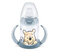 NUK First Choice+ - Biberón para aprender a beber de 6 a 18 meses, 150 ml, indicador de control de temperatura, válvula anticólicos, boquilla antigoteo, asas ergonómicas, sin BPA, Disney Winnie the Pooh (azul)