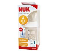 NUK First Choice+ biberón | 0-6 meses | Control de temperatura | Chupete de silicona | Válvula anticólico | Libre BPA | 150 ml