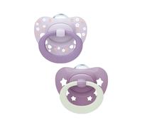 Nuk First Choice Classic Day & Night Chupete 0-6m Púrpura 2 unidades