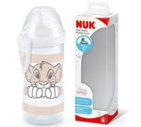 NUK First Choice+ Kiddy Cup - Taza para niños pequeños de 12 meses en adelante, boquilla endurecida a prueba de fugas, clip y tapa protectora, sin BPA, 300 ml, Rey León de Disney