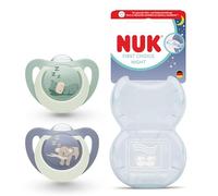 NUK First Choice Night Chupete para bebé | 18-36 meses | Chupetes ortodónticos que brillan en la oscuridad | Calma al 99% de los bebés** | Hipopótamo/Koala | 2 unidades