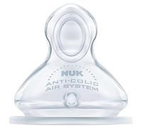 NUK First Choice Tetinas de repuesto de silicona | 0-6 meses con orificio de alimentación pequeño | 2 Unidades