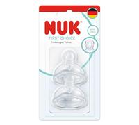 NUK First Choice Tetinas para biberón | 6+ meses | Tetinas para biberón anticólicos | Silicona | Control de flujo | Paquete de 2