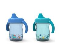 NUK First Essentials Fun Grips Taza de entrenamiento con boquilla suave, 7 oz. (2 unidades (paquete de 1) azul y verde)