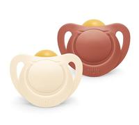 NUK for Nature chupete | 0-6 meses | Chupetes ecológicos de caucho | Más del 98 % de materias primas naturales | Rojo terracota | 2 unidades