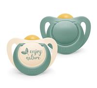 NUK for Nature chupete | 18-36 meses | Chupetes de caucho sostenibles | Producto fabricado con materias primas 98 % naturales | Aceptado por el 99 % de los bebés | Sin BPA | Verde | 2 unidades
