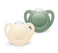 NUK Chupete Para Nature Silicona 6-18 meses verde / crema 2-pack