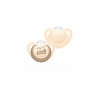 NUK for Nature chupetes | 0-6 meses | Chupetes de silicona sostenibles | Producto fabricado con materias primas 100 % naturales | Aceptado por el 99 % de los bebés | Sin BPA | Beige | 2 unidades