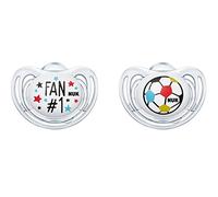 NUK Freestyle silicona de chupete de fútbol de Edition 10177117, Fan y pelota, kiefergerechte Forma, 2 unidades)