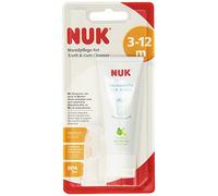 NUK Juego de cuidado bucal compuesto de pasta de dientes para bebés con sabor natural a manzana y cepillo de dientes con dedos, sin BPA, 1 unidad
