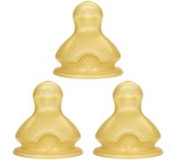 NUK - Juego de tetinas de látex para biberón, forma adaptada al paladar, sensación natural, tamaño 2, a partir de 6-18 meses, 2 unidades M para leche. (Paquete de 3)