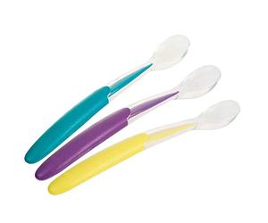 NUK Lot - Juego de 3 cucharas para bebé (silicona blanda)