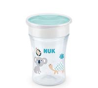 NUK Magic Cup vaso antiderrame bebe | Borde a prueba de derrames de 360° | +8 meses | Sin BPA | 230 ml | Tortuga (transparente) | 1 unidad