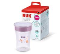 NUK Magic Cup vaso aprendizaje bebé, 8+ meses, Canguro morado, Vaso bebé 230 ml, borde antiderrame de 360°, 1 unidades