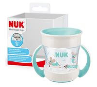NUK Mini Magic Cup taza para sorber | Borde a prueba de derrames de 360° | +6 meses | Asas para facilitar la sujeción | Sin BPA | 160 ml | Ratón (turquesa)