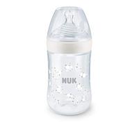 NUK Nature Sense - Biberón de silicona para beber, pantalla de control de temperatura, sin BPA, tamaño M, 260 ml, color blanco