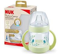 NUK Nature Sense - Biberón para aprender a beber, 6-18 meses, 150 ml, con indicador de temperatura, asas ergonómicas, válvula anticólicos y boquilla de silicona a prueba de fugas, sin bisfenol A, verde