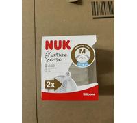 NUK Nature Sense - Tetina de silicona para 6-18 meses, sin BPA, 2 unidades, S (té), transparente