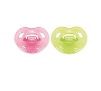 NUK Newborn 100% Silicone Girl Orthodontic Pacifier in Assorted Colors and Styles, 0-3 Months