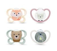 NUK Perfect Match Air Day & Night Chupete para bebé | 0-6m | Chupetes luminosos que facilitan la ventilación y evitan la irritación | 95% de aceptación por parte de los bebés** | Surtido | 4 unidades