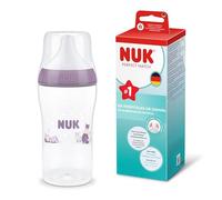 NUK Perfect Match Biberón | 3+ meses | 260 ml | Biberón anticólicos | PP | Indicador de control de temperatura | Hipopótamo | 1 unidad