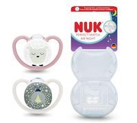 NUK Perfect Match - Chupete Air Night para bebés de 6 a 18 meses, brilla en la oscuridad, promueve el flujo de aire y previene erupciones por saliva, aceptación del 95% del bebé