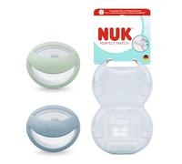 NUK Perfect Match Chupete para bebé | 0-6 meses | Compatible con la lactancia materna, chupetes ortodónticos | 95% de aceptación por parte de los bebés** | Verde/Azul | 2 unidades