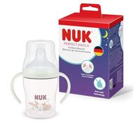 NUK Perfect Match Night Vaso de Aprendizaje Bebe | 6+ meses | 150 ml | Vaso antiderrames para niños pequeños | Asas antideslizantes | Brilla en la oscuridad | Conejo | 1 unidad